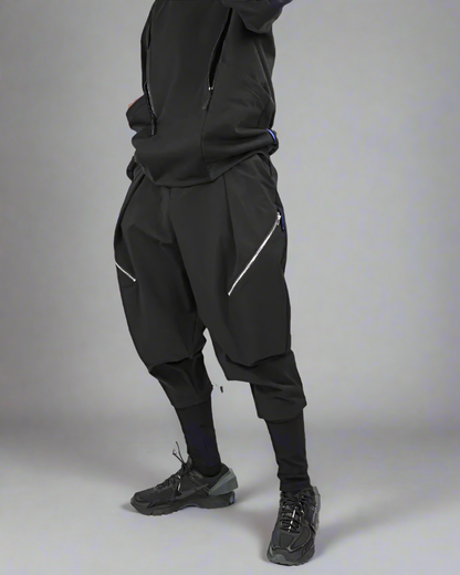 Stylish Layered Hakama Pants -  streetwear - Stylish Layered Hakama Pants for Urban Adventures - View 4