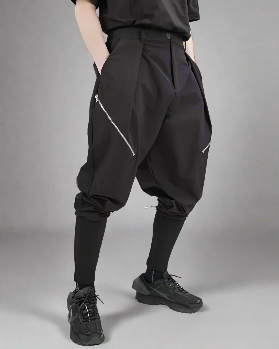Stylish Layered Hakama Pants - two-piece hakama pants - Stylish Layered Hakama Pants for Urban Adventures - View 2