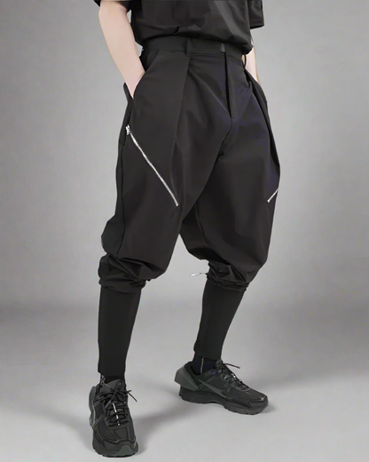 Stylish Layered Hakama Pants - two-piece hakama pants - Stylish Layered Hakama Pants for Urban Adventures - View 2