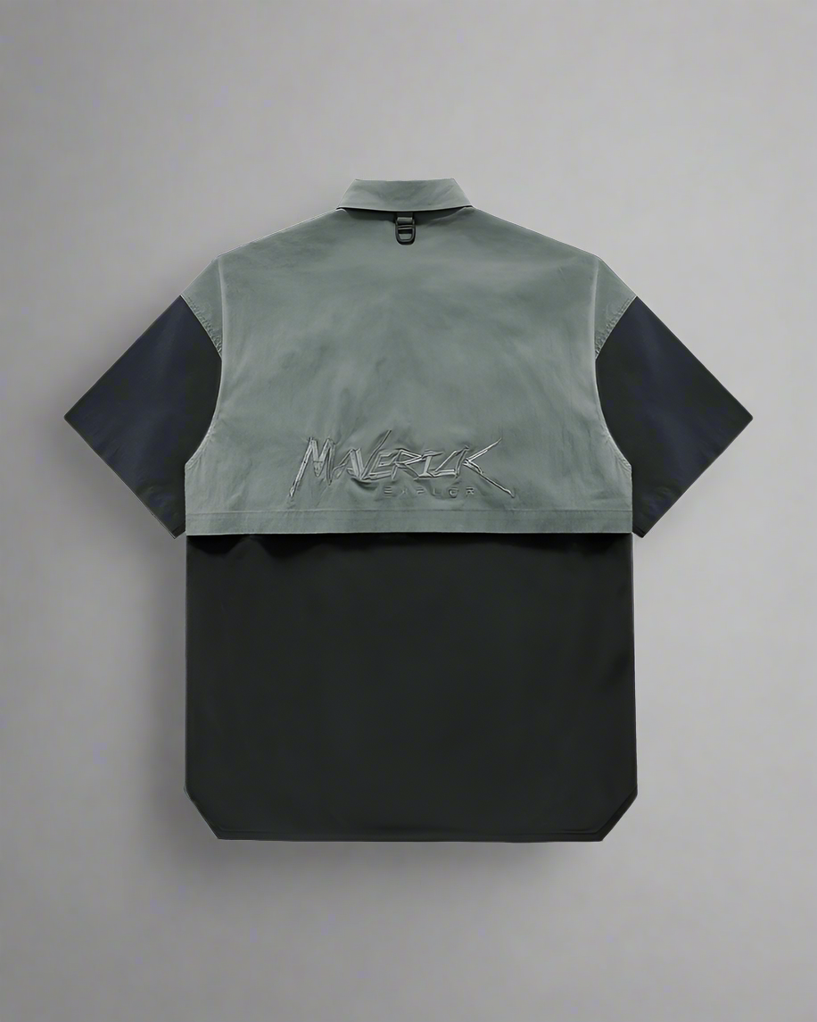 Stylish Layered Short Sleeve Shirt - techwear - Layered Short Sleeve Tactical Shirt for Urban Fashion - View 2