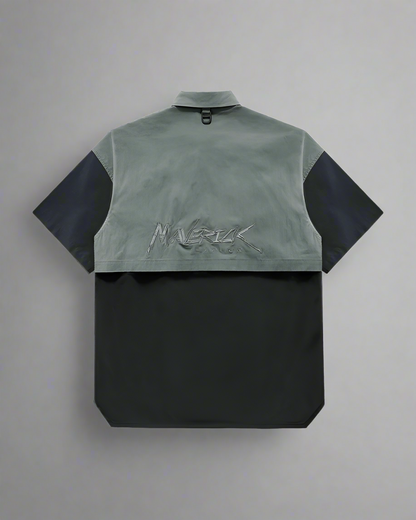 Stylish Layered Short Sleeve Shirt - techwear - Layered Short Sleeve Tactical Shirt for Urban Fashion - View 2