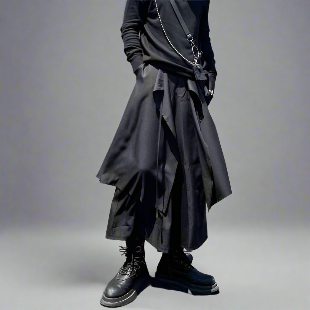 Stylish Men's Hakama Pants - comfortable streetwear - Contemporary Men's Hakama Pants for Daily Wear - Main view