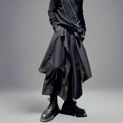 Stylish Men's Hakama Pants - comfortable streetwear - Contemporary Men's Hakama Pants for Daily Wear - Main view