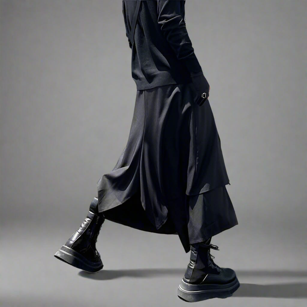 Stylish Men's Hakama Pants - hakama pants - Contemporary Men's Hakama Pants for Daily Wear - View 2