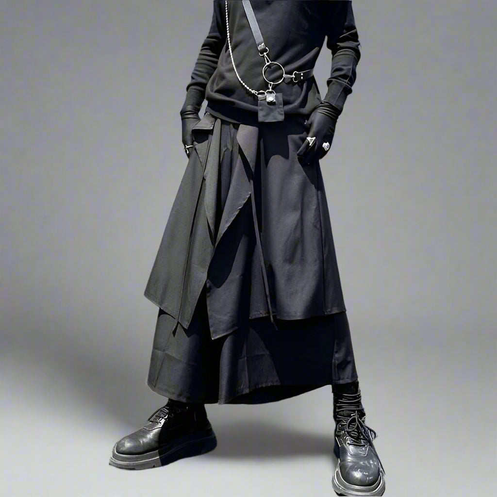 Stylish Men's Hakama Pants -  men's fashion - Contemporary Men's Hakama Pants for Daily Wear - View 4