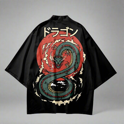 Stylish Men's Kimono Lounge Wear - kimono - Stylish Unisex Snake Print Kimono Robe for Lounge Wear - View 2