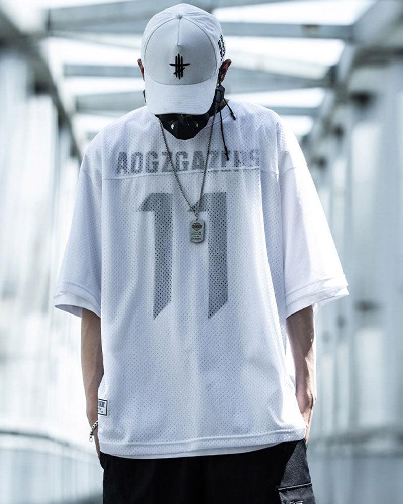 Stylish Mesh Layered Tee - breathable mesh shirt - Futuristic Mesh Layered Tee for Urban Fashion - Main view
