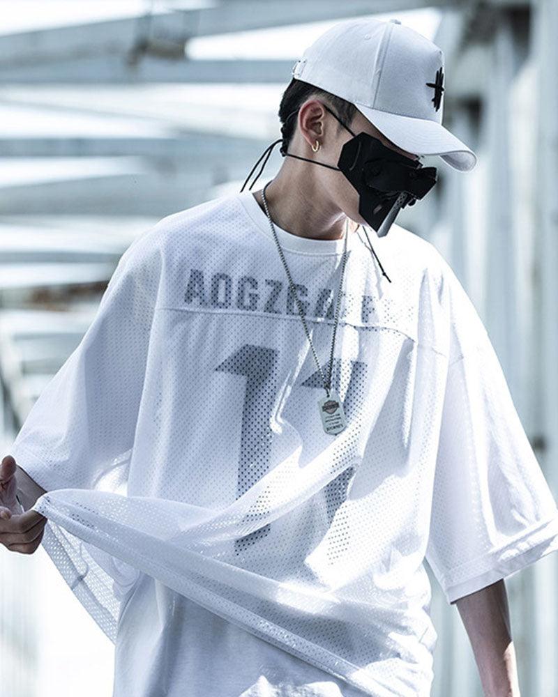 Stylish Mesh Layered Tee -  comfortable urban fashion - Futuristic Mesh Layered Tee for Urban Fashion - View 3
