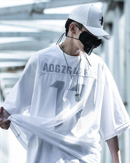 Stylish Mesh Layered Tee -  comfortable urban fashion - Futuristic Mesh Layered Tee for Urban Fashion - View 3