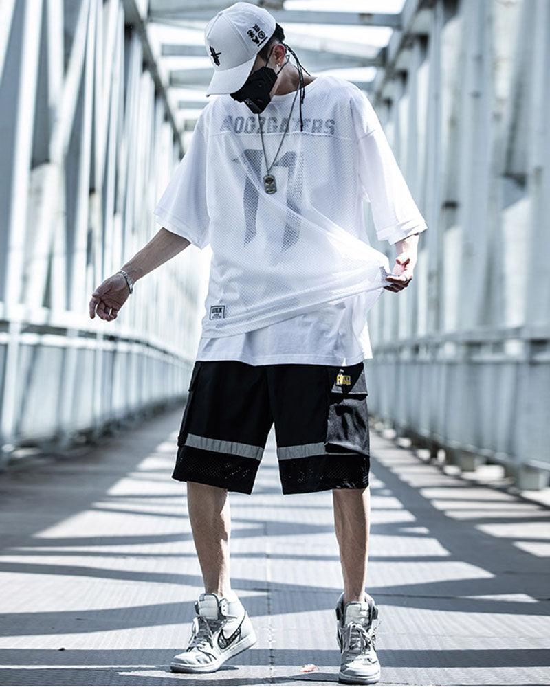 Stylish Mesh Layered Tee -  urban style - Futuristic Mesh Layered Tee for Urban Fashion - View 7