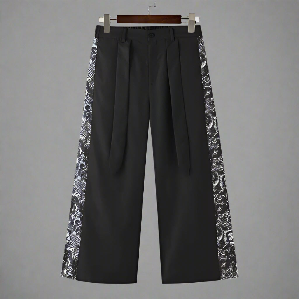 Stylish Paneled Wide-Leg Pants - traditional modern fusion - Wide-Leg Paneled Pants with Comfortable Fit - View 2