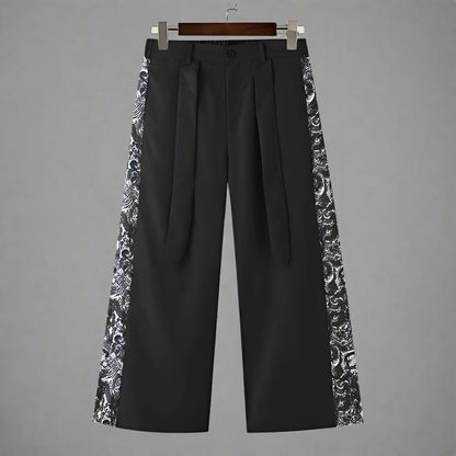 Stylish Paneled Wide-Leg Pants - traditional modern fusion - Wide-Leg Paneled Pants with Comfortable Fit - View 2