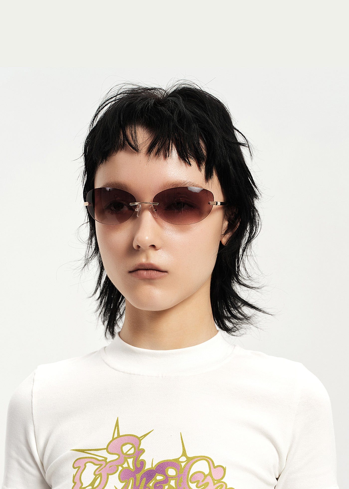 Stylish Rimless Gradient Shades - frameless sunglasses - Stylish Rimless Gradient Sunglasses for a Modern Look - Main view