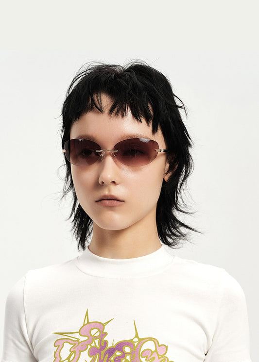 Stylish Rimless Gradient Shades - frameless sunglasses - Stylish Rimless Gradient Sunglasses for a Modern Look - Main view