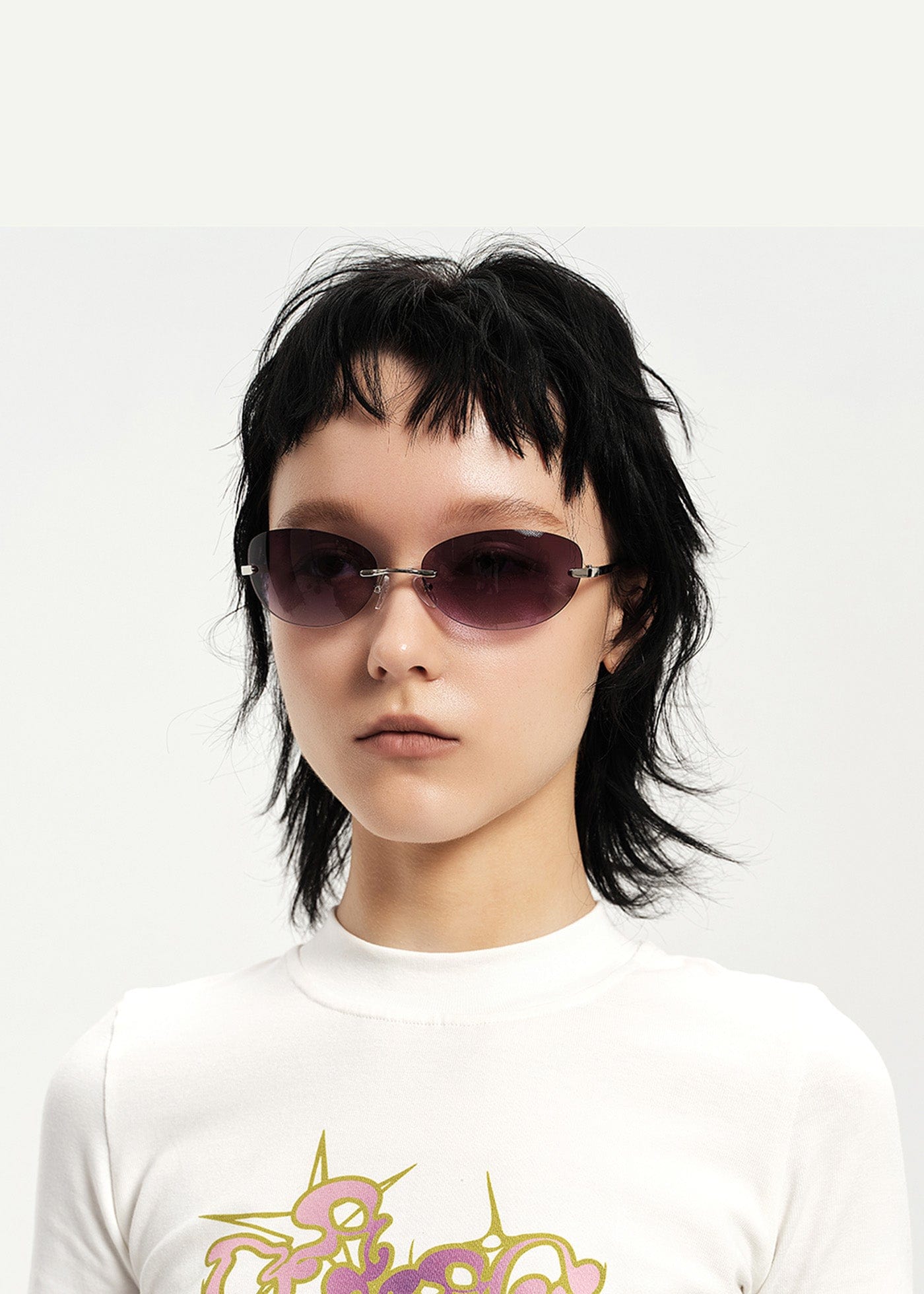 Stylish Rimless Gradient Shades -  gradient lenses - Stylish Rimless Gradient Sunglasses for a Modern Look - View 3