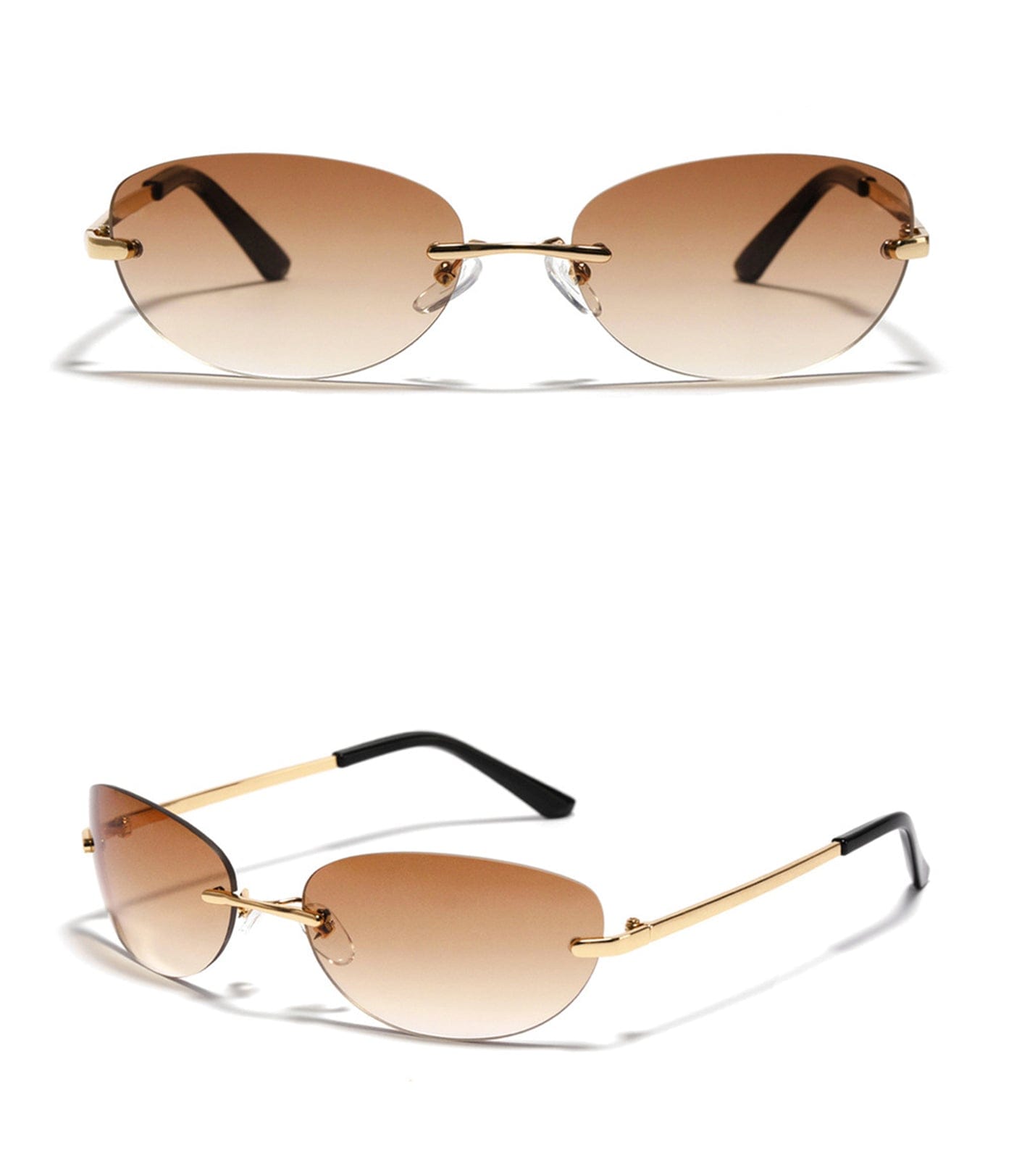 Stylish Rimless Gradient Shades -  rimless shades - Stylish Rimless Gradient Sunglasses for a Modern Look - View 13