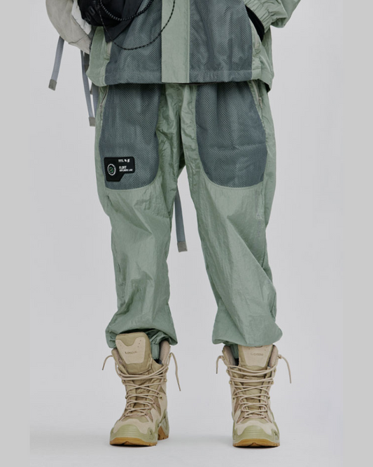 Stylish Shimmer Mesh Cargo Pants - 100% polyester cargo pants - Stylish Shimmer Mesh Cargo Pants in Green - Main view