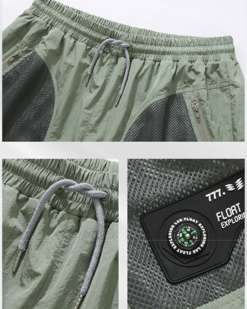 Stylish Shimmer Mesh Cargo Pants - 100% polyester cargo pants - Stylish Shimmer Mesh Cargo Pants in Green - View 8