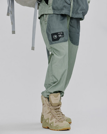 Stylish Shimmer Mesh Cargo Pants - cargo pants - Stylish Shimmer Mesh Cargo Pants in Green - View 2