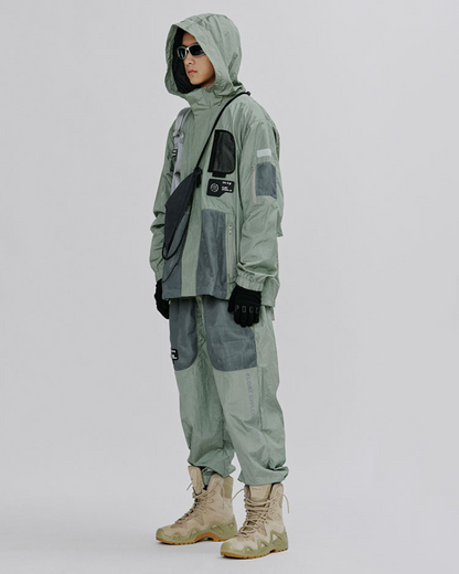 Stylish Shimmer Mesh Cargo Pants -  green pants - Stylish Shimmer Mesh Cargo Pants in Green - View 5
