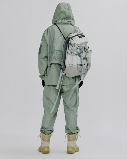 Stylish Shimmer Mesh Cargo Pants -  techwear - Stylish Shimmer Mesh Cargo Pants in Green - View 6