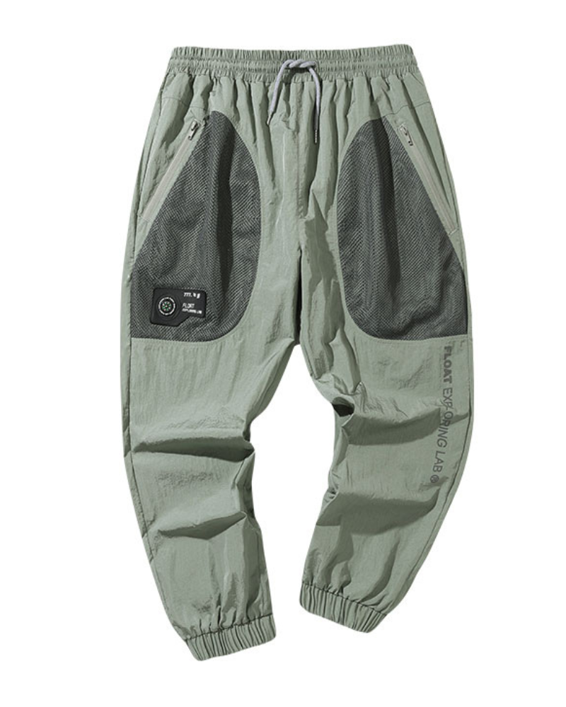 Stylish Shimmer Mesh Cargo Pants -  techwear pants - Stylish Shimmer Mesh Cargo Pants in Green - View 7