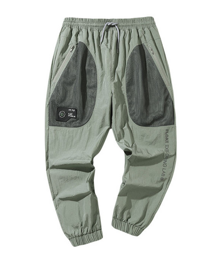 Stylish Shimmer Mesh Cargo Pants -  techwear pants - Stylish Shimmer Mesh Cargo Pants in Green - View 7
