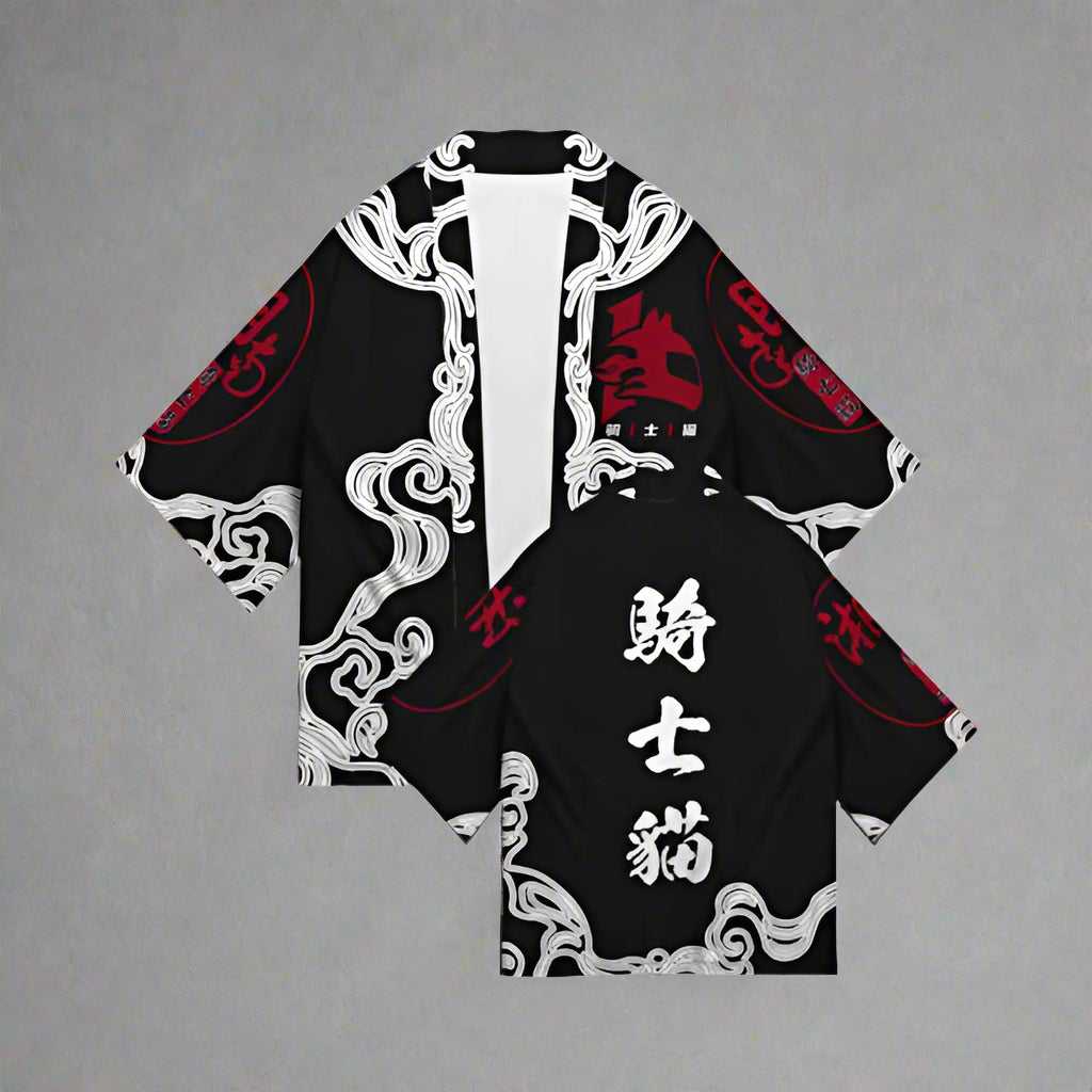 Stylish Short Kimono Jacket -  black and red - Stylish Haori Kimono Jacket for Every Occasion - View 3