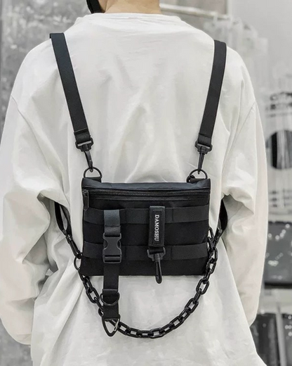 Stylish Techwear Chest Pack -  chest pack - Durable Techwear Chest Pack in Sleek Black - View 4