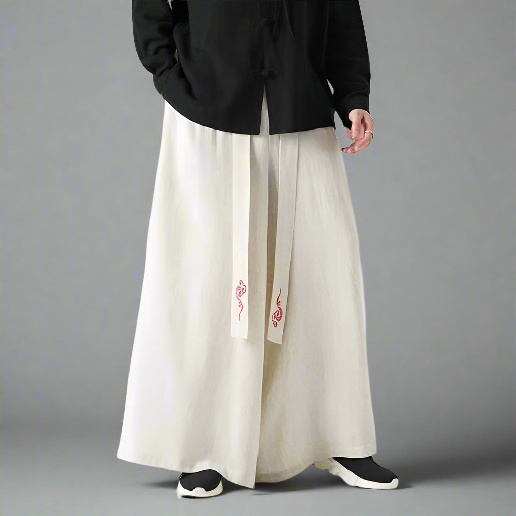Stylish Wide-Leg Hakama Trousers - comfortable hakama pants - Comfortable Wide-Leg Hakama Trousers for Everyday Style - Main view
