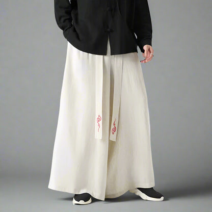Stylish Wide-Leg Hakama Trousers - comfortable hakama pants - Comfortable Wide-Leg Hakama Trousers for Everyday Style - Main view