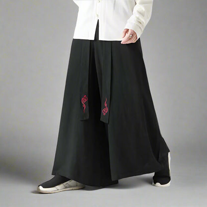Stylish Wide-Leg Hakama Trousers -  martial arts inspired pants - Comfortable Wide-Leg Hakama Trousers for Everyday Style - View 4