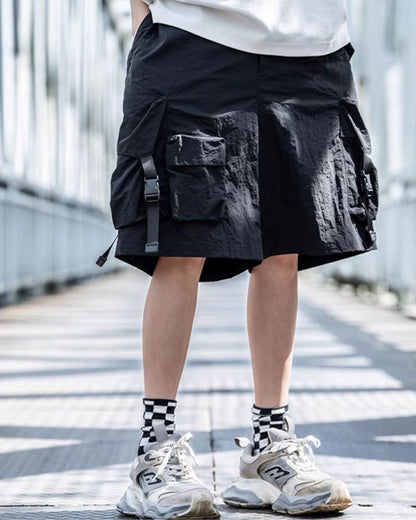 Summer Quick-Dry Cargo Shorts -  black shorts - Quick-Dry Cargo Shorts for Urban Adventures - View 4