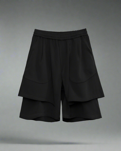 Summer Ready Techwear Shorts - double-layer shorts - Stylish Double-Layer Techwear Shorts for Summer - Main view