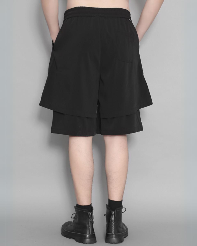 Summer Ready Techwear Shorts - techwear shorts - Stylish Double-Layer Techwear Shorts for Summer - View 3