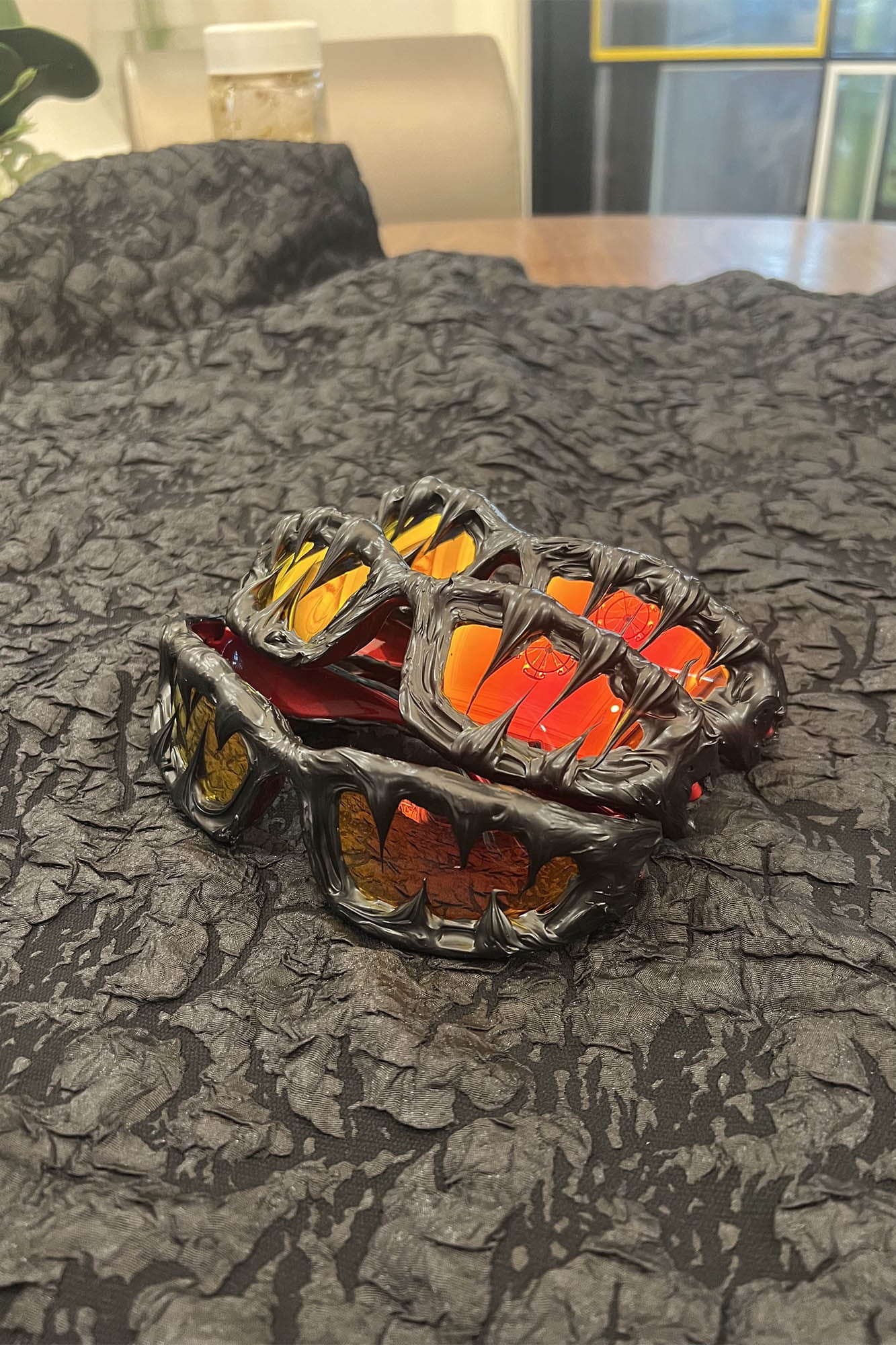 Sunset Dripped Resin Sunglasses -  artistic eyewear - Handmade Dripped Resin Sunglasses for Bold Style - View 3