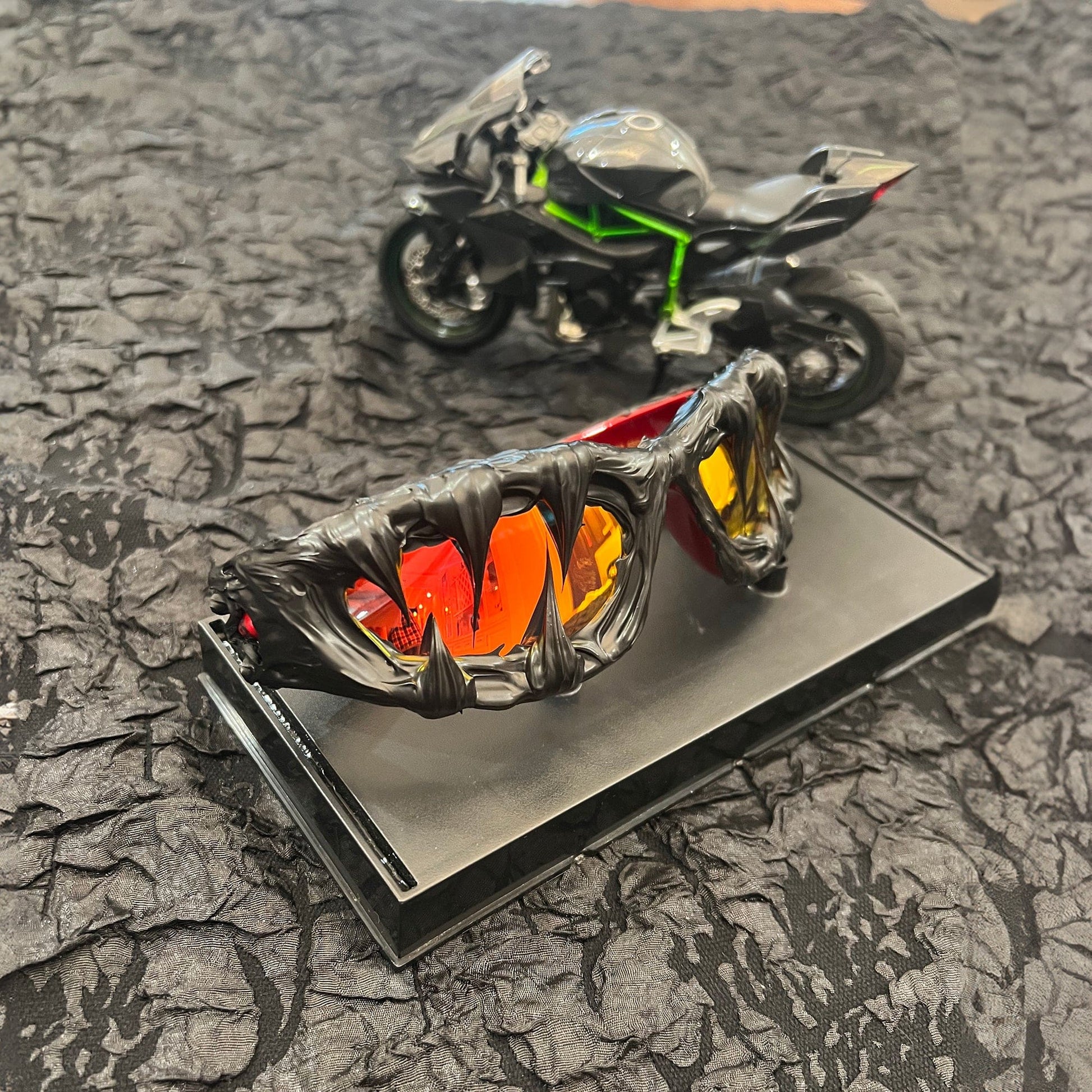 Sunset Dripped Resin Sunglasses - unique sunglasses - Handmade Dripped Resin Sunglasses for Bold Style - View 2