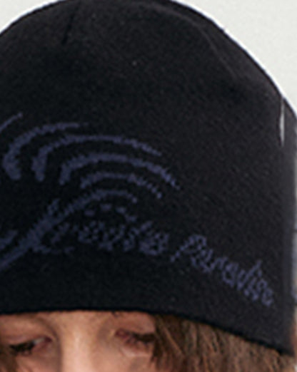 Swirled Knitted Logo Beanie - beanie - Stylish Swirled Knitted Logo Beanie - View 8