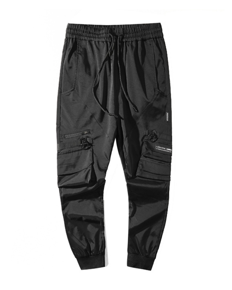Tactical Black Cargo Pants -  street style - Versatile Black Cargo Pants for Urban Exploration - View 5