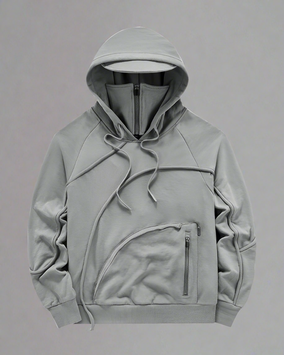 Tactical Hoodie with Mask Pocket - urban techwear - Tactical Hoodie with Mask Pocket for Urban Adventures - View 2