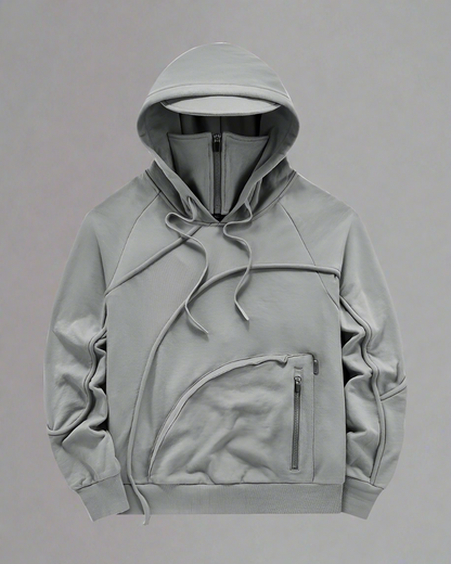 Tactical Hoodie with Mask Pocket - urban techwear - Tactical Hoodie with Mask Pocket for Urban Adventures - View 2