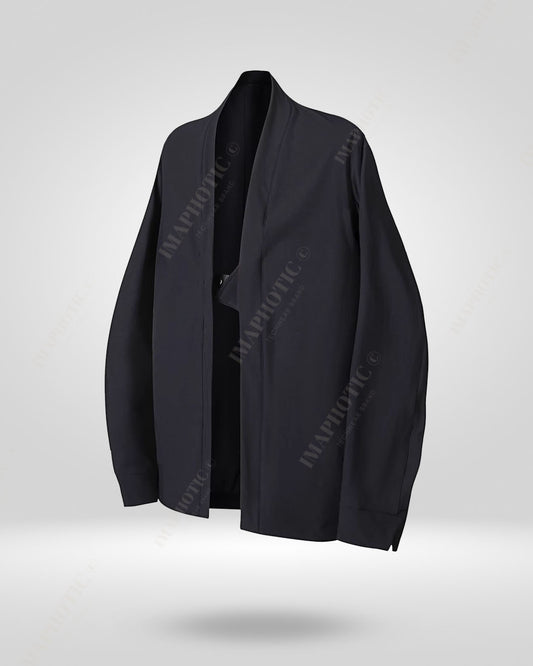 Tailored Black Cardigan Jacket - Sleek and Sophisticated - black cardigan - Tailored Black Cardigan Jacket - Comfort Meets Style - Main view