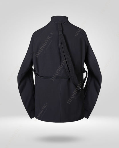 Tailored Black Cardigan Jacket - Sleek and Sophisticated -  chic outerwear - Tailored Black Cardigan Jacket - Comfort Meets Style - View 3