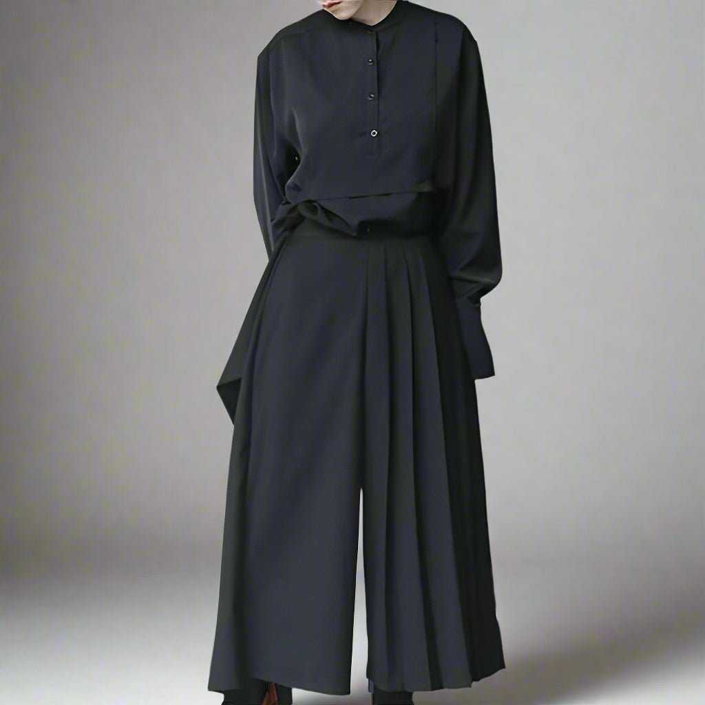 Timeless Flowing Pants -  flowing pants - Timeless Flowing Pants with Elegant Hakama Style - View 4