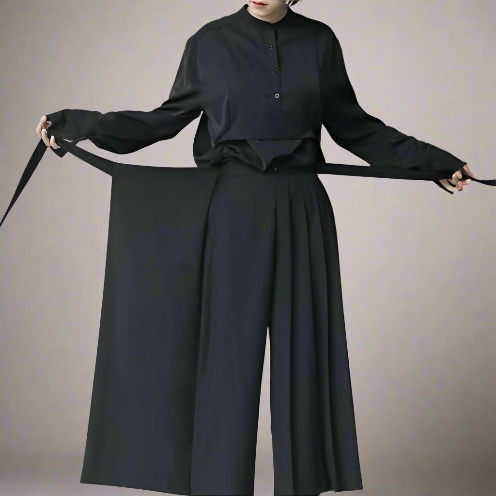 Timeless Flowing Pants - hakama pants - Timeless Flowing Pants with Elegant Hakama Style - View 2