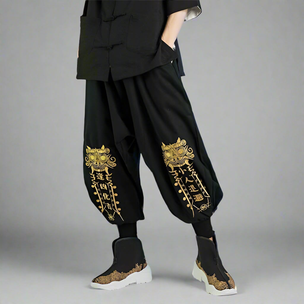 Traditional Japanese Hakama Trousers -  cotton pants - Comfortable Traditional Japanese Hakama Trousers - View 4