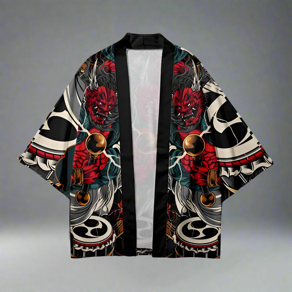Traditional Japanese Warrior Haori - haori - Red Samurai Haori - A Blend of Tradition and Style - Main view