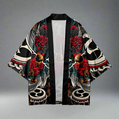 Traditional Japanese Warrior Haori - haori - Red Samurai Haori - A Blend of Tradition and Style - Main view