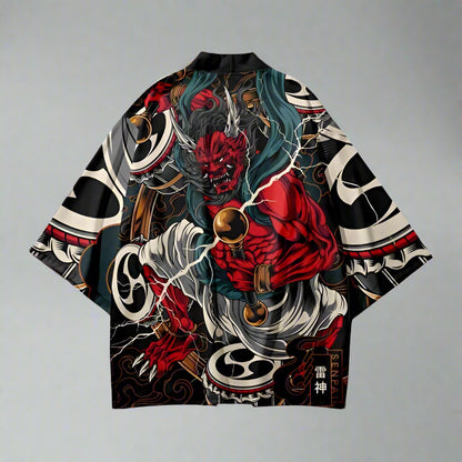 Traditional Japanese Warrior Haori - red samurai haori - Red Samurai Haori - A Blend of Tradition and Style - View 2