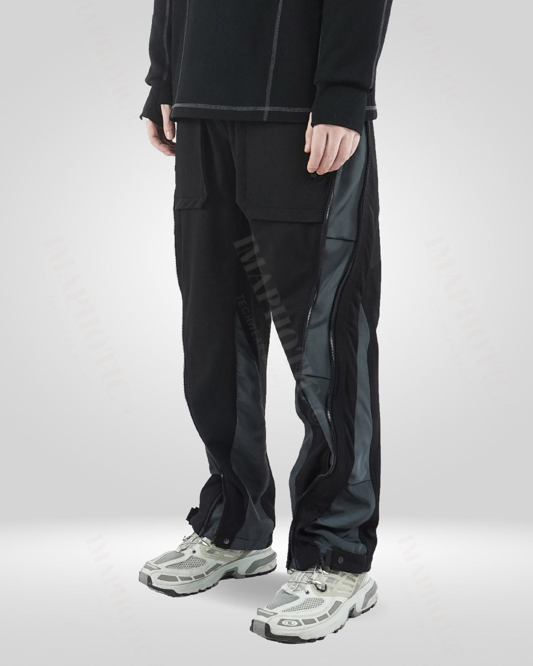 Transformative Nylon-Spandex Straight-Leg Pants -  adjustable fitting pants - Versatile Nylon-Spandex Straight-Leg Pants for Everyday Wear - View 3